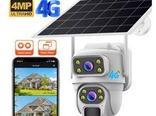 4G Tam simsiz Solar PTZ360° 2 kamera 12MP/4K