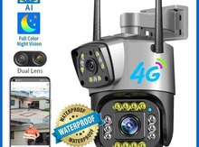 Simsiz 4G sim kartl PTZ 2 kamera 360° 12MP/4K