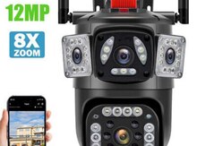 Simsiz 4G sim kartl PTZ 3 kamera 360° 12MP/4K