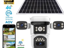 4G Tam simsiz Solar PTZ360° 4 kamera 12MP/4K