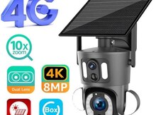 4G Tam simsiz Solar PTZ360° 2 kamera 12MP/4K