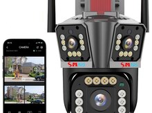 Simsiz 4G sim kartl PTZ 3 kamera 360° 12MP/4K