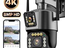 Wifi Simsiz PTZ360° 2 kamera 8MP/4K +64gb 