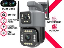 Wi-Fi Simsiz PTZ 360° 2 kamera 8MP/4K +64GB