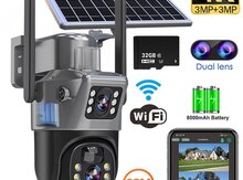 4G Tam simsiz Solar PTZ360° 2 kamera 8MP/4K+64gb