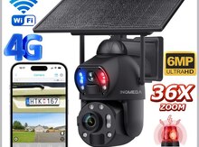 4G Tam simsiz Solar PTZ360° 2 kamera 8MP/4K+64gb