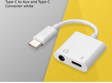 Type-C to AUX and Type-C Converter white