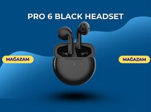 Bluetooth qulaqlıq "Pro 6 black headset"