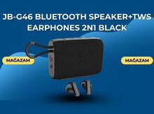 JB-G46 Bluetooth speaker+TWS earphones 2N1 black