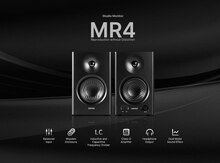 Edifier MR4 Black Powered Studio Monitor Speakers, 42W, TRS Balanced, RCA, AUX ≥ 85dB