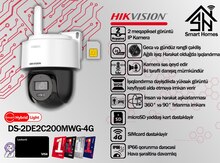 " Hikvision " 4G IP PT kamerası DS-2DE2C200MWG-4G