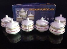 Farfor qapaqlı kasa dəsti