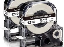 Epson etiket printerləri üçün lent SS12KW/LC-4WBN 12mm/8m