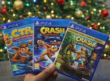 PS4 üçün "Crash nitro, Trilogy, Bandicoot" oyun diskləri 