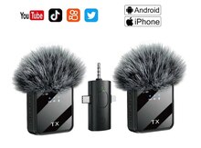 Wireless cüt yaxa mikrofonu 3in1