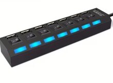 LED göstəricili, 7 portlu USB 2.0 Hub
