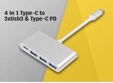 Type-C HUB 4 in 1 Type-C to 3xUsb3 / Type-C PD