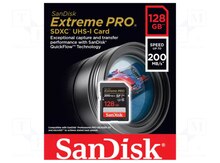 SD kart "SanDisk 128GB Extreme PRO SDXC UHS-I Card"