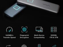 Portable External SSD VAVA with encryption USB3(A/C), Mac/Windows/Android/512GB