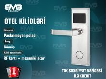 Otel Qapı Kilidi 2036E-S  – RFID Kartlı Smart Hotel Door Lock (Paslanmayan Polad, Gümüş)