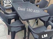 Plastik masa və oturacaqları 
