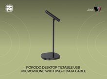 Porodo Desktop Tiltable Usb Microphone With Usb-C Data Cable