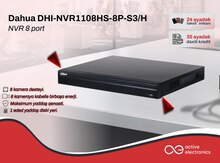 Dahua DHI‑NVR1108HS‑8P‑S3/H 8‑kanallı PoE NVR
