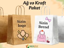 Çanta kraft və ağ