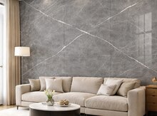  Dekorativ divar paneli 6210, boz, 280x120 sm 