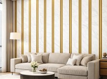 Dekorativ divar paneli 6156A, qızılı, 280x120 sm