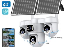 4G Sim kartlı Solar 360°FHD Kamera 12MP/4K+64GB