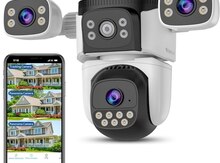 Wifi PTZ360° çöl 3 kamera 8MP/4K+64GB