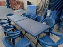 Plastik masa oturacaqlar