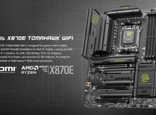 MSI MAG X870E TOMAHAWK WIFI AM5, Ryzen 9000/8000/7000, 4x DDR5 4800–8000+ OC, 4x M.2 slot, RAID 0/1/