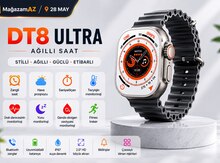 DT NO1 DT8 Ultra Silver Black smart qol saatı
