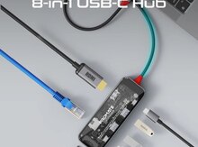 (Çevirici) Promate 8-in-1 Transparent Ultra-Fast Multiport USB-C Hub TransHub-Mini