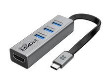 Promate Adapter Multi-Port USB-C Hub with Ethernet Adapter. 3 x USB Ports. GigaHub-C