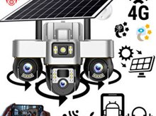 4G Solar günəṣ paneli 4 kamera 12MP/4K+64GB