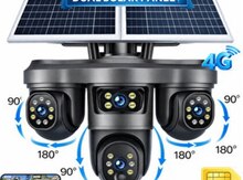 4G Solar günəṣ paneli 4 kamera 12MP/4K+64gb