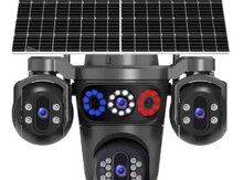 4G Solar günəṣ paneli 4 kamera 12MP/4K+64GB