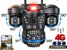 4G Solar günəṣ paneli 4 kamera 12MP/4K+64gb