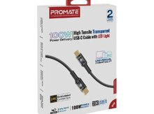 Promate LucidLine-CC200 100W Power Delivery USB-C cable 2M