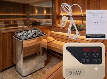 Sauna elektrik sobası 9 kw, idarə etmə panelli