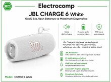 JBL CHARGE 6 White – Güclü Səs, Uzun Batareya və Maksimum Dayanıqlılıq