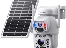 4G solar günəṣ panelli 2 kamera 12MP/4K+64GB