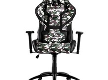 2E GAMING Chair HIBAGON II, PU Leather, 3D-Armrests, black-military green