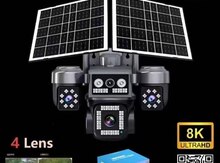 4G solar günəş panelli 4 kamera 12MP/4K 64GB