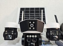 4G solar günəṣ panelli 4 kamera 12MP/4K+64GB
