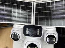 4G Solar günəṣ paneli 4 kamera 12MP/4K+64GB
