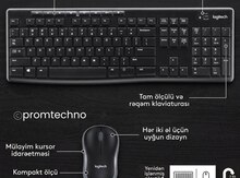 Klaviatura + Siçan "Logitech MK270 Wireless Keyboard+Mouse Black"